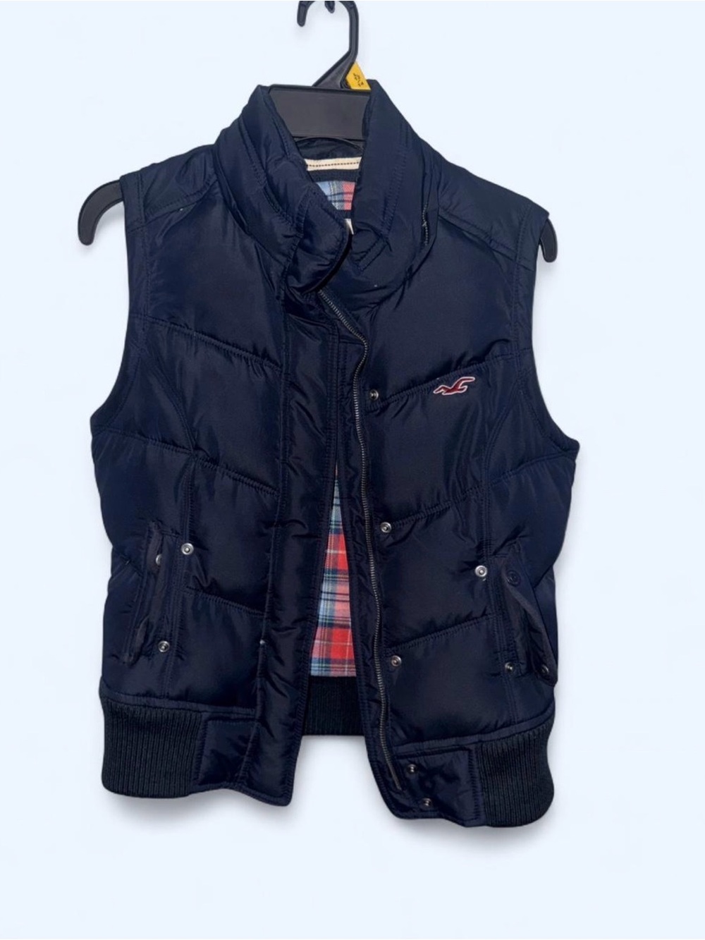 Hollister Dark Navy Quilted Puffer Vest